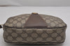 Authentic GUCCI Web Sherry Line Clutch Hand Bag GG PVC Leather Brown Junk 9537J
