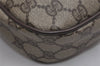 Authentic GUCCI Web Sherry Line Clutch Hand Bag GG PVC Leather Brown Junk 9537J