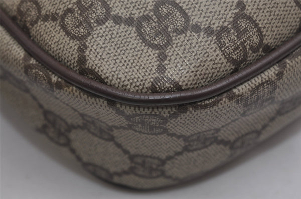 Authentic GUCCI Web Sherry Line Clutch Hand Bag GG PVC Leather Brown Junk 9537J