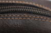 Authentic GUCCI Web Sherry Line Clutch Hand Bag GG PVC Leather Brown Junk 9537J