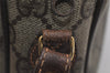 Authentic GUCCI Web Sherry Line Clutch Hand Bag GG PVC Leather Brown Junk 9537J