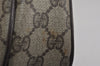 Authentic GUCCI Web Sherry Line Clutch Hand Bag GG PVC Leather Brown Junk 9537J