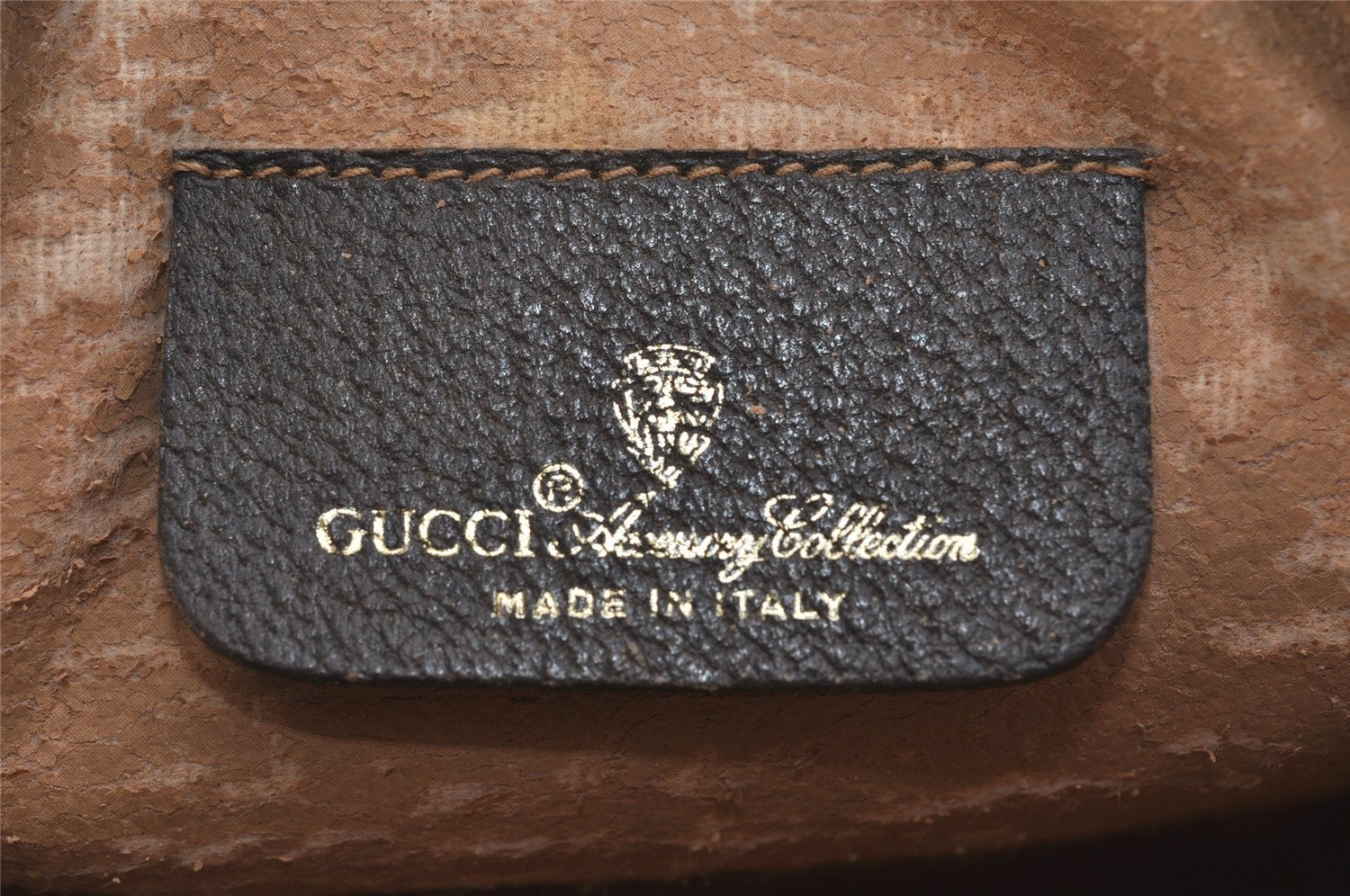 Authentic GUCCI Web Sherry Line Clutch Hand Bag GG PVC Leather Brown Junk 9537J