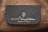 Authentic GUCCI Web Sherry Line Clutch Hand Bag GG PVC Leather Brown Junk 9537J