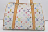 Auth Louis Vuitton Multicolor Aurelia MM White Shoulder Tote Bag M40094 LV 9538I