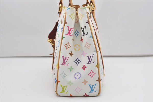 Auth Louis Vuitton Multicolor Aurelia MM White Shoulder Tote Bag M40094 LV 9538I
