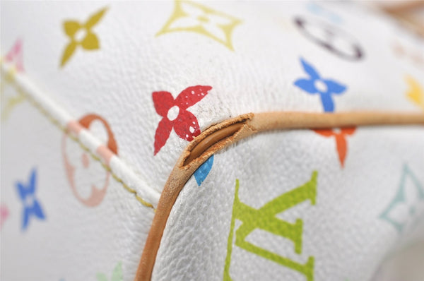 Auth Louis Vuitton Multicolor Aurelia MM White Shoulder Tote Bag M40094 LV 9538I