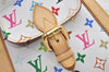 Auth Louis Vuitton Multicolor Aurelia MM White Shoulder Tote Bag M40094 LV 9538I