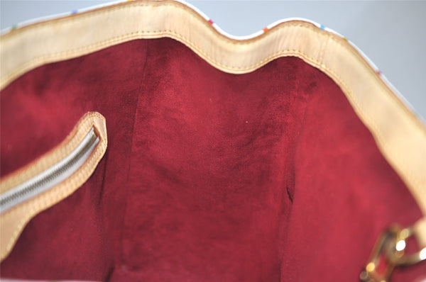 Auth Louis Vuitton Multicolor Aurelia MM White Shoulder Tote Bag M40094 LV 9538I