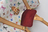 Auth Louis Vuitton Multicolor Aurelia MM White Shoulder Tote Bag M40094 LV 9538I