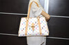 Auth Louis Vuitton Multicolor Aurelia MM White Shoulder Tote Bag M40094 LV 9538I
