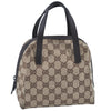 Authentic GUCCI Vintage Hand Bag Purse GG Canvas Leather 124542 Brown 9539H