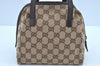 Authentic GUCCI Vintage Hand Bag Purse GG Canvas Leather 124542 Brown 9539H