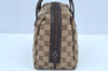 Authentic GUCCI Vintage Hand Bag Purse GG Canvas Leather 124542 Brown 9539H