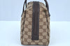 Authentic GUCCI Vintage Hand Bag Purse GG Canvas Leather 124542 Brown 9539H