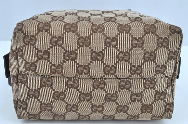 Authentic GUCCI Vintage Hand Bag Purse GG Canvas Leather 124542 Brown 9539H