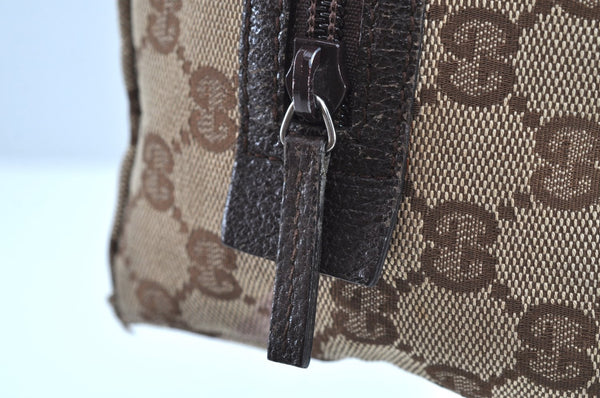 Authentic GUCCI Vintage Hand Bag Purse GG Canvas Leather 124542 Brown 9539H