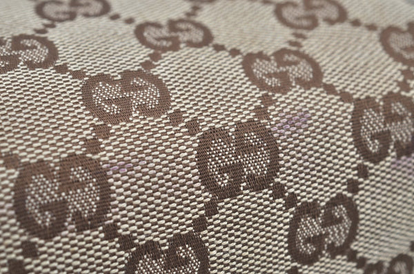 Authentic GUCCI Vintage Hand Bag Purse GG Canvas Leather 124542 Brown 9539H