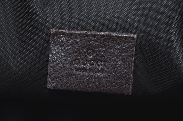 Authentic GUCCI Vintage Hand Bag Purse GG Canvas Leather 124542 Brown 9539H