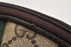 Authentic GUCCI Vintage Web Sherry Line Pouch Purse GG PVC Leather Brown 9539J