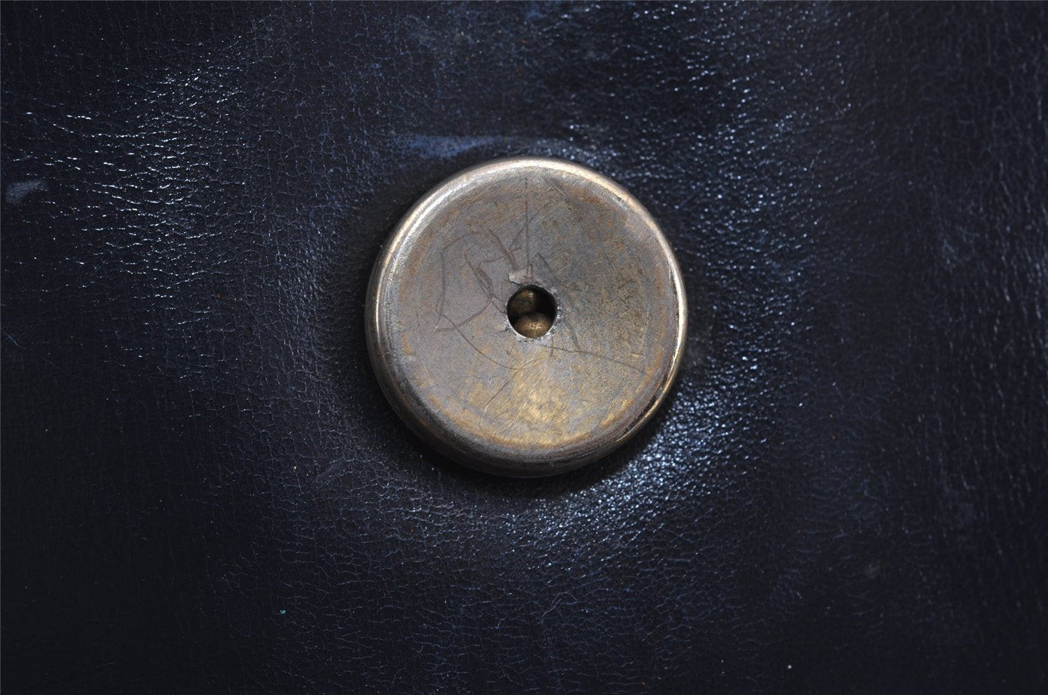Authentic GUCCI Sherry Line Horsebit Shoulder Bag Purse Leather Navy 9540J