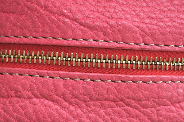 Authentic FENDI Vintage Selleria Shoulder Tote Bag Leather Pink 9541F