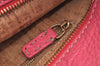 Authentic FENDI Vintage Selleria Shoulder Tote Bag Leather Pink 9541F