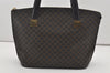 Authentic CELINE Macadam Blason Pattern Hand Tote Bag PVC Leather Black 9541I