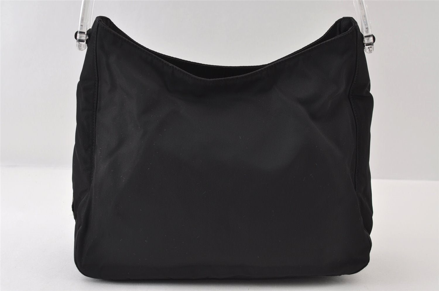 Authentic PRADA TESSUTO PLEX Nylon Plastic Shoulder Bag B8172 Black 9542I