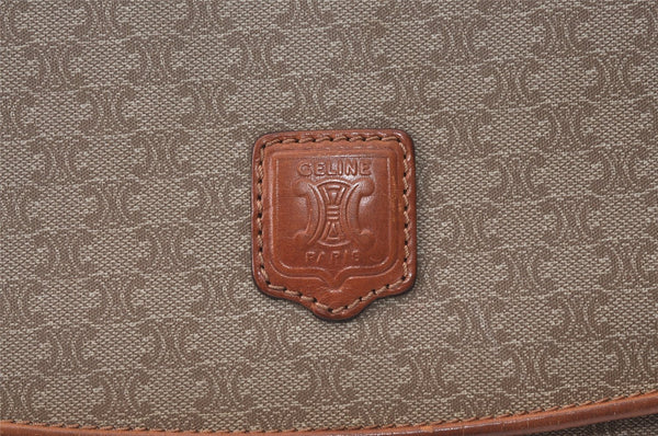 Authentic CELINE Macadam Blason Pattern Clutch Hand Bag PVC Leather Beige 9543J