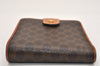 Authentic CELINE Macadam Blason Pattern Bifold Wallet PVC Leather Brown 9545J