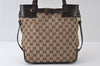 Authentic GUCCI Vintage Shoulder Tote Bag GG Canvas Leather 107757 Brown 9547I