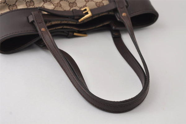 Authentic GUCCI Vintage Shoulder Tote Bag GG Canvas Leather 107757 Brown 9547I