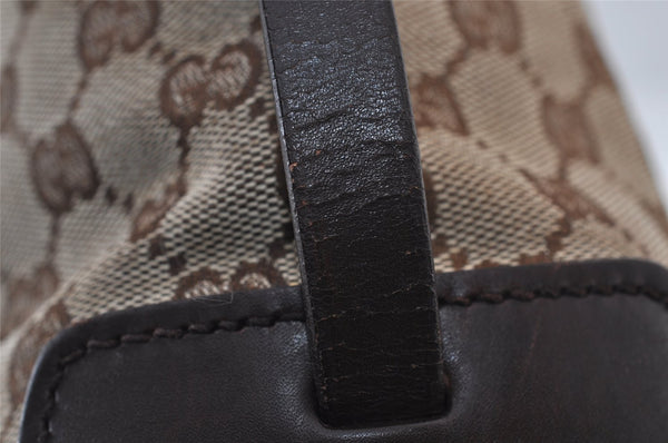 Authentic GUCCI Vintage Shoulder Tote Bag GG Canvas Leather 107757 Brown 9547I