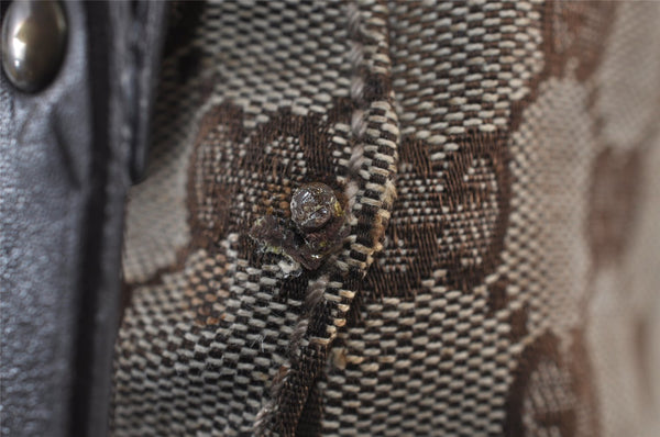 Authentic GUCCI Vintage Shoulder Tote Bag GG Canvas Leather 107757 Brown 9547I