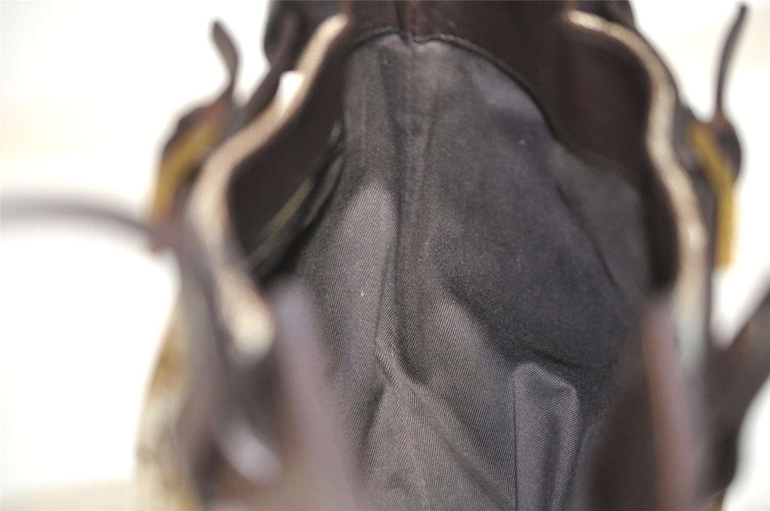 Authentic GUCCI Vintage Shoulder Tote Bag GG Canvas Leather 107757 Brown 9547I