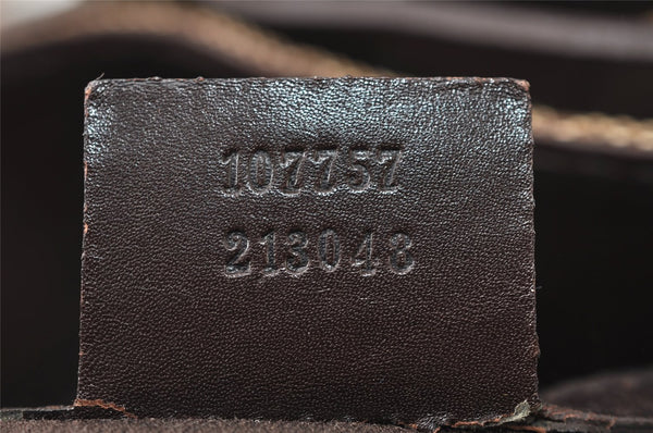 Authentic GUCCI Vintage Shoulder Tote Bag GG Canvas Leather 107757 Brown 9547I