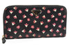 Authentic PRADA Flower Pattern Saffiano Leather Long Wallet Purse Black 9549I