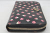 Authentic PRADA Flower Pattern Saffiano Leather Long Wallet Purse Black 9549I