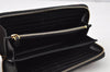 Authentic PRADA Flower Pattern Saffiano Leather Long Wallet Purse Black 9549I