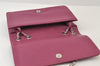 Authentic CHANEL Lipstick Enamel Leather CoCo Mark Shoulder Bag Purple 9550I