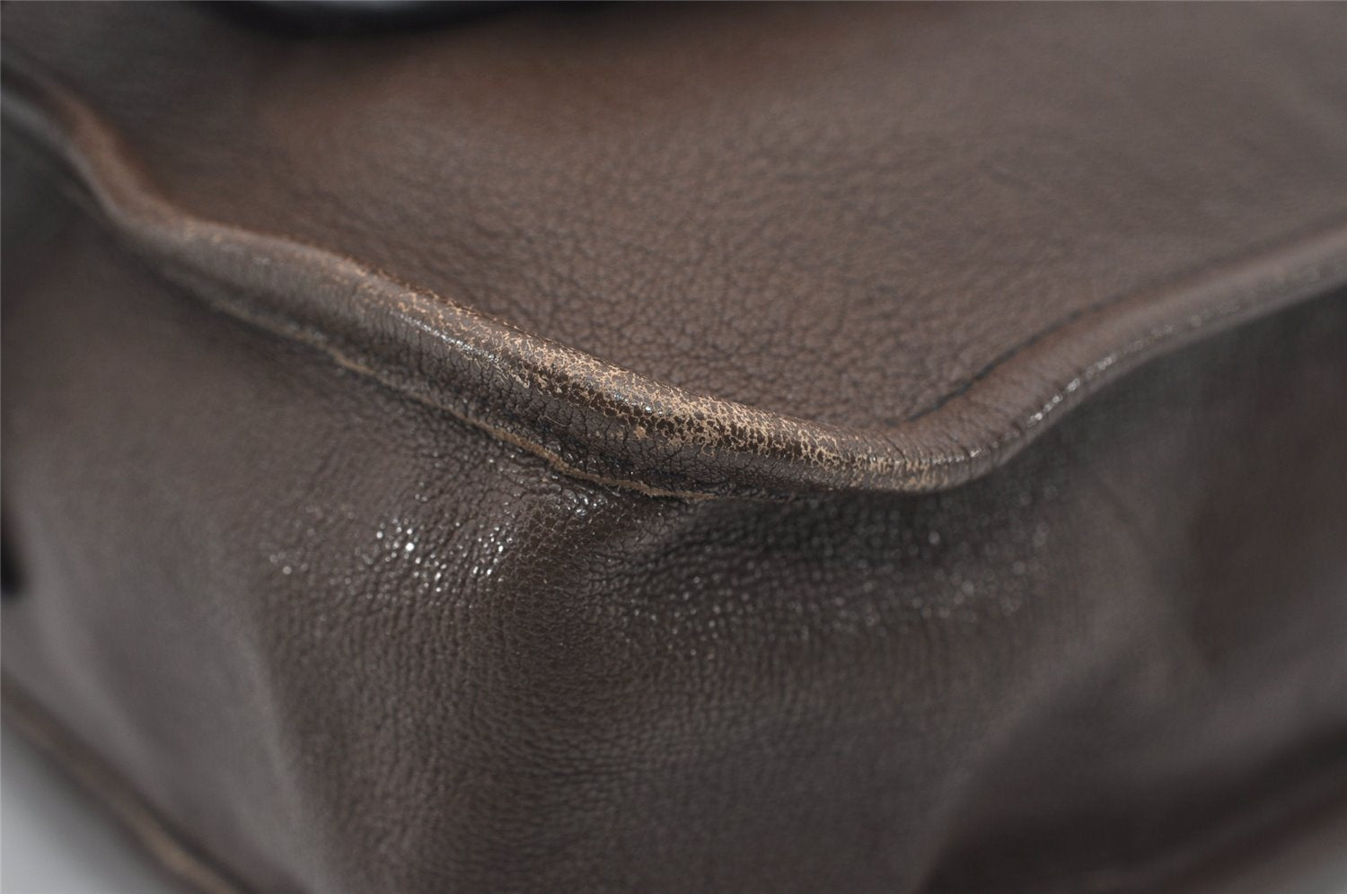 Authentic Chloe Vintage Shoulder Tote Bag Leather Brown 9551I