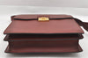 Authentic Cartier Must de Cartier Leather Shoulder Cross Bag Bordeaux Red 9552I