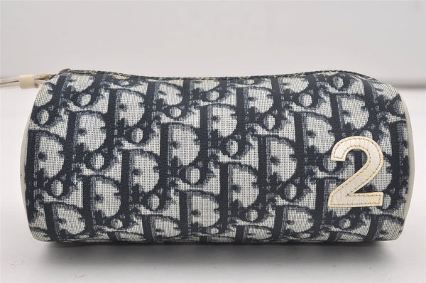 Authentic Christian Dior Vintage Trotter No.2 Pouch Purse PVC Enamel Blue 9553I