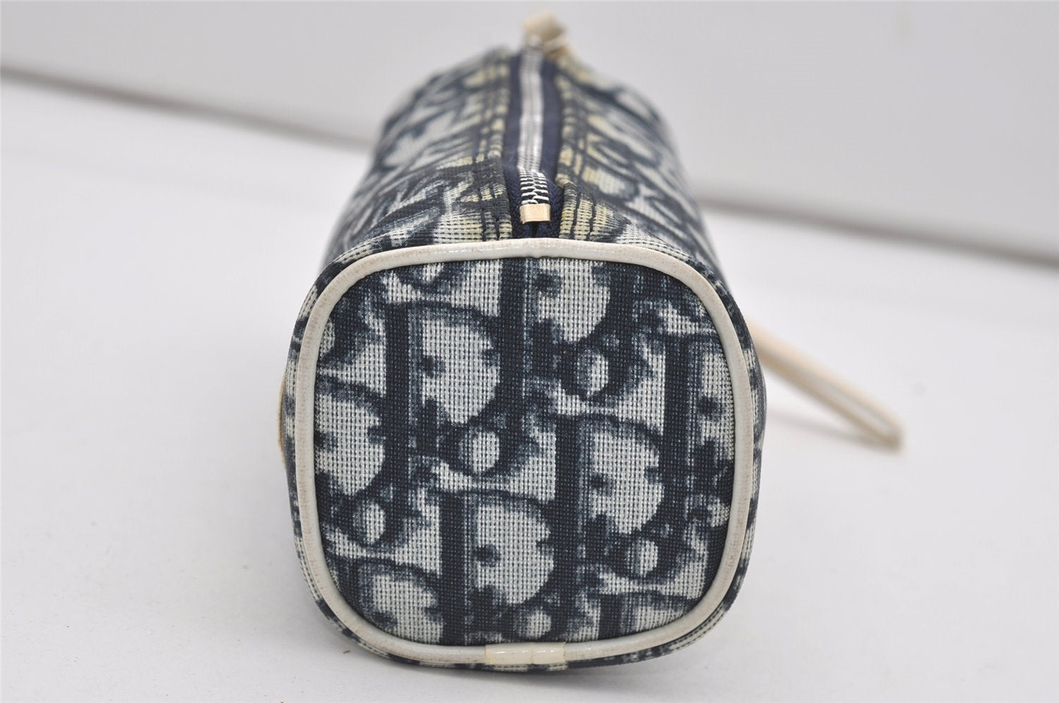 Authentic Christian Dior Vintage Trotter No.2 Pouch Purse PVC Enamel Blue 9553I