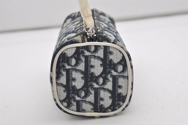 Authentic Christian Dior Vintage Trotter No.2 Pouch Purse PVC Enamel Blue 9553I