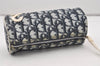 Authentic Christian Dior Vintage Trotter No.2 Pouch Purse PVC Enamel Blue 9553I
