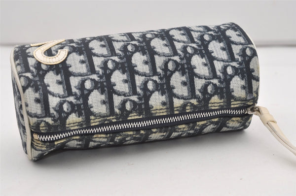 Authentic Christian Dior Vintage Trotter No.2 Pouch Purse PVC Enamel Blue 9553I