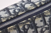 Authentic Christian Dior Vintage Trotter No.2 Pouch Purse PVC Enamel Blue 9553I