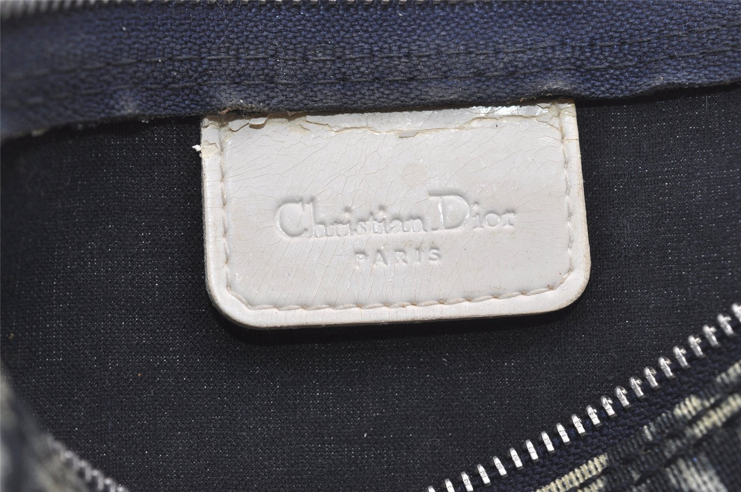 Authentic Christian Dior Vintage Trotter No.2 Pouch Purse PVC Enamel Blue 9553I